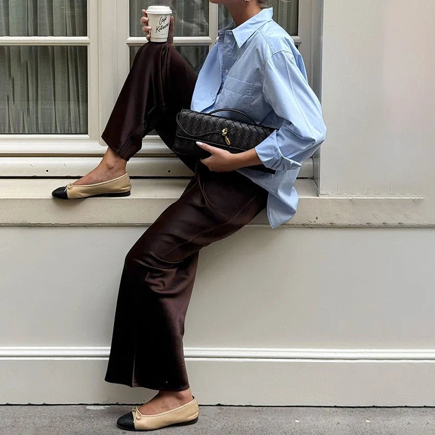Cameron Satin Flare Leg Pants