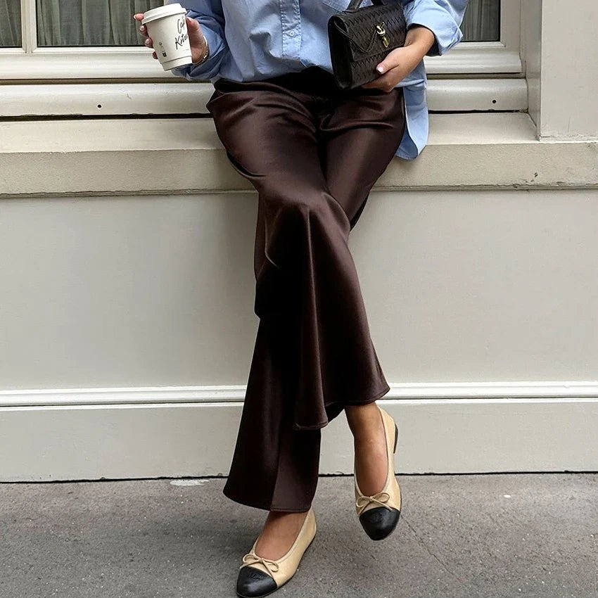 Cameron Satin Flare Leg Pants