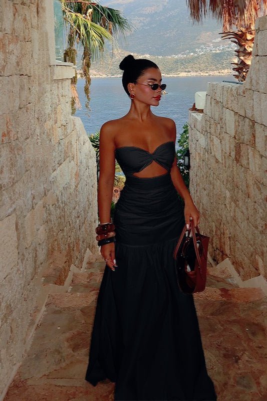 Camia strapless maxi-jurk met uitsparingen