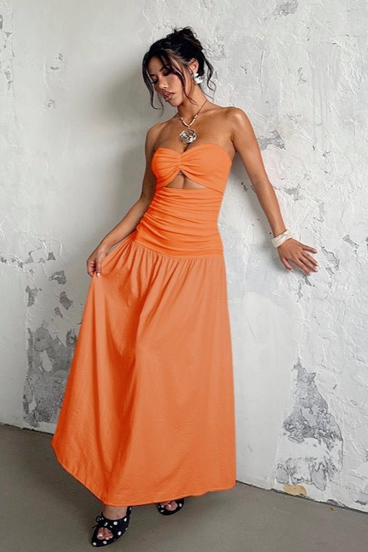 Camia strapless maxi-jurk met uitsparingen