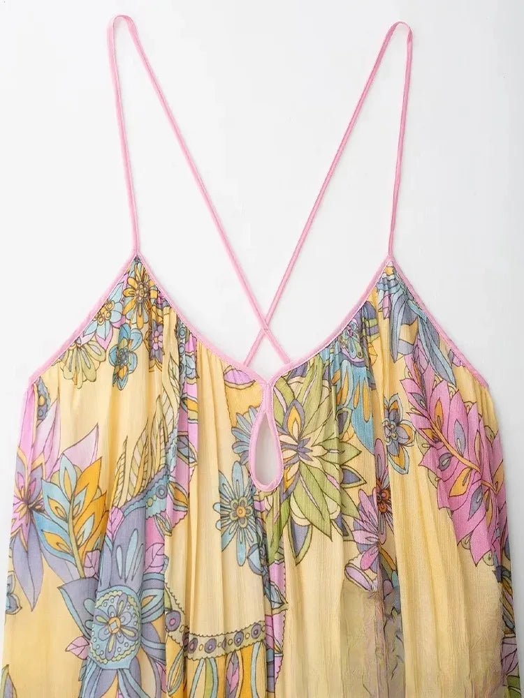 Camille Floral Chiffon Cami Dress