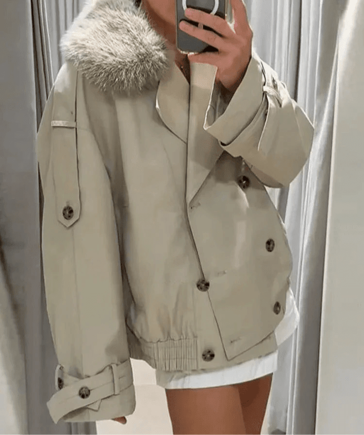 Trench coat Camille con pelliccia sintetica