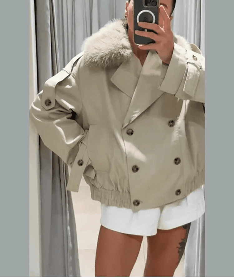 Trench coat Camille con pelliccia sintetica