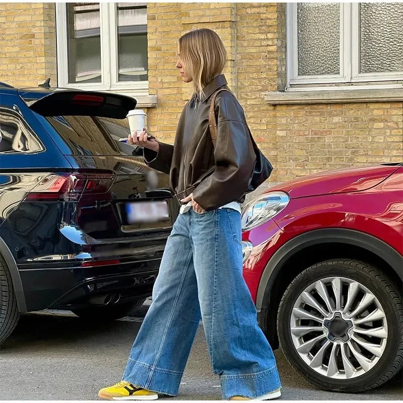 Carine skinnjacka i motorcykelstil