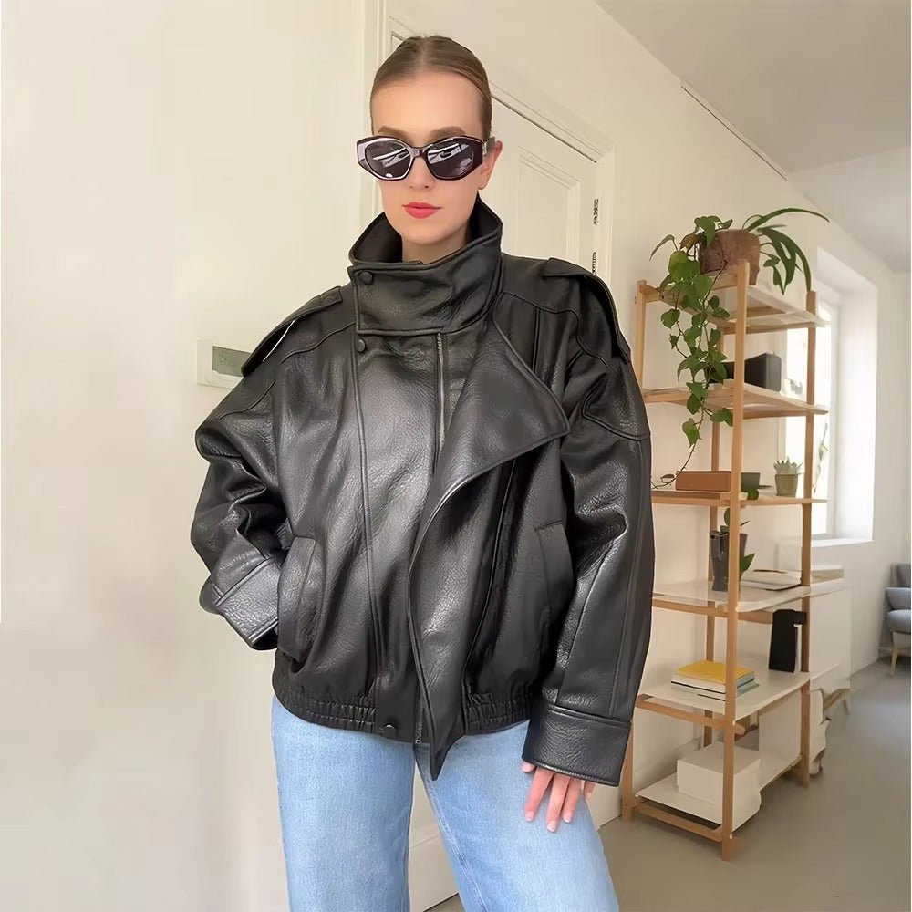 Carla asymmetrisk skinnjakke