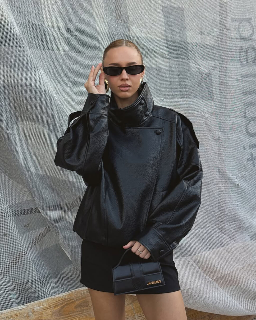 Carla asymmetrisk skinnjakke