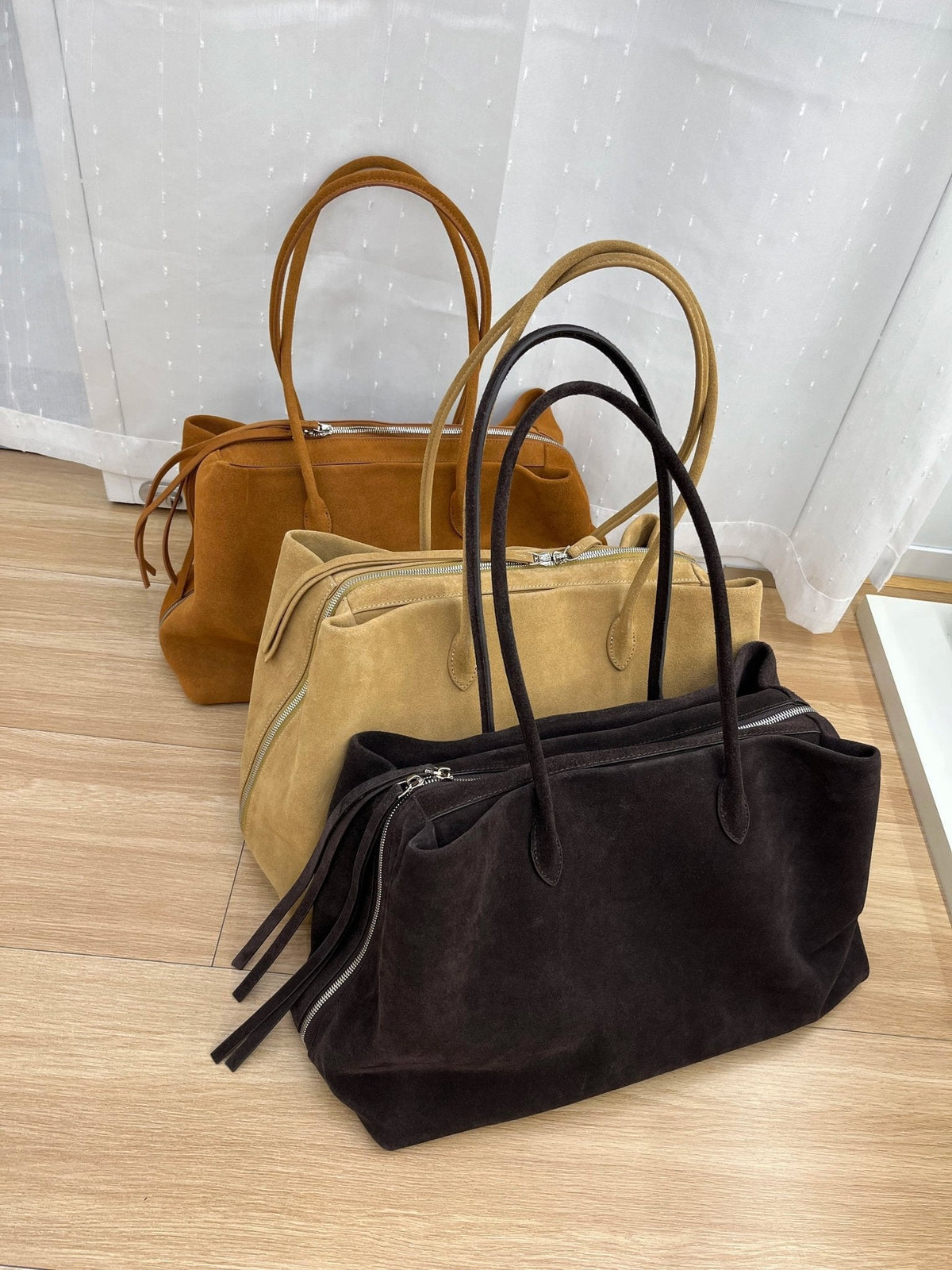 Sac cabas Carly en daim velouté