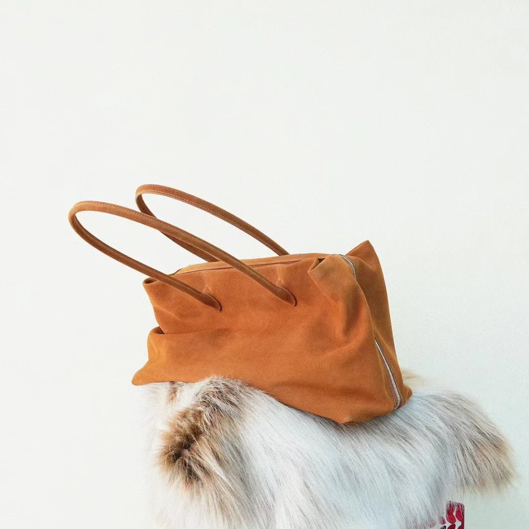 Sac cabas Carly en daim velouté