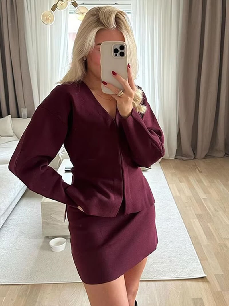 Cathy gebreide set