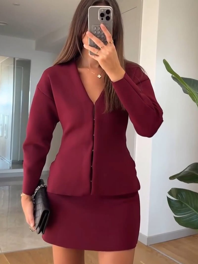 Cathy gebreide set