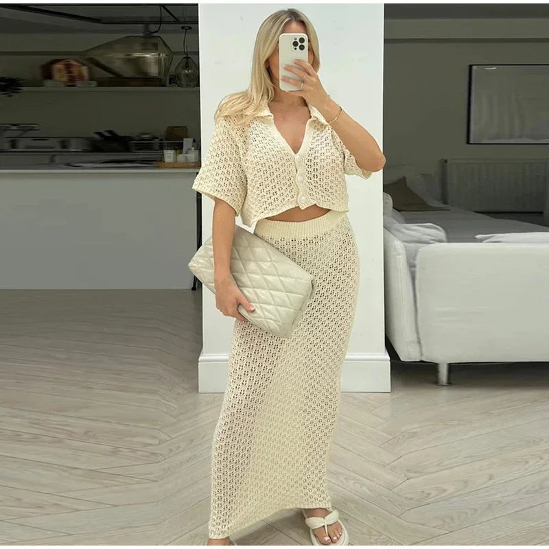 Celeste elegant heklet sett