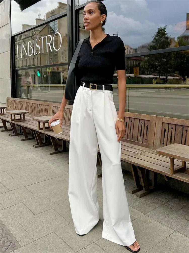 Celia-broek met hoge taille en wijde pijpen