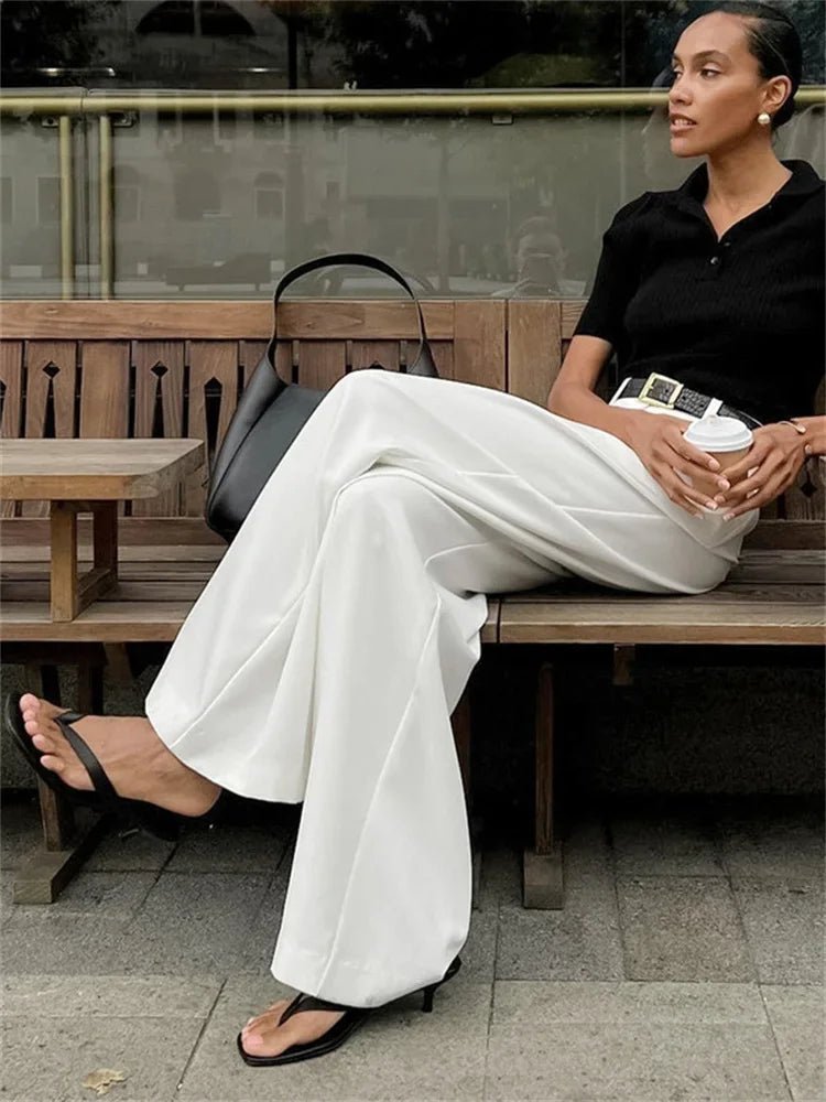 Celia-broek met hoge taille en wijde pijpen