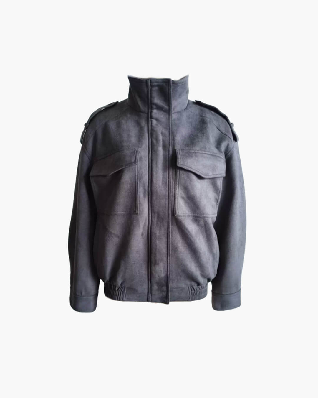 Chaqueta de ante de cuello alto Charice