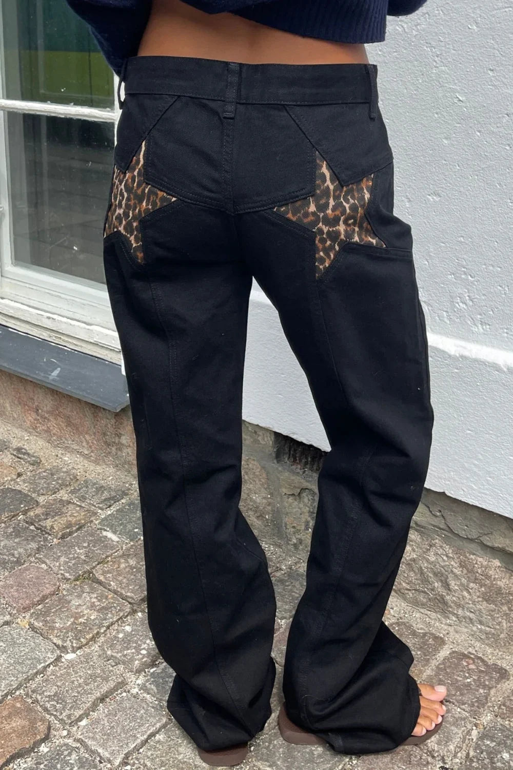 Charlize jeans met sterrenpatchwork en kleurvlakken