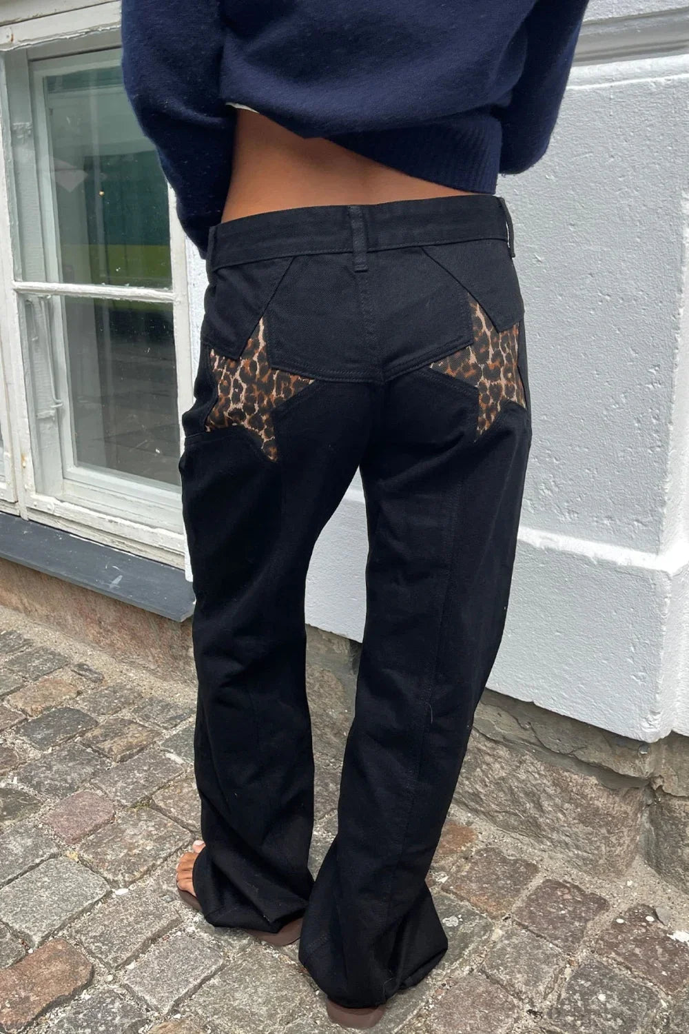 Charlize jeans met sterrenpatchwork en kleurvlakken
