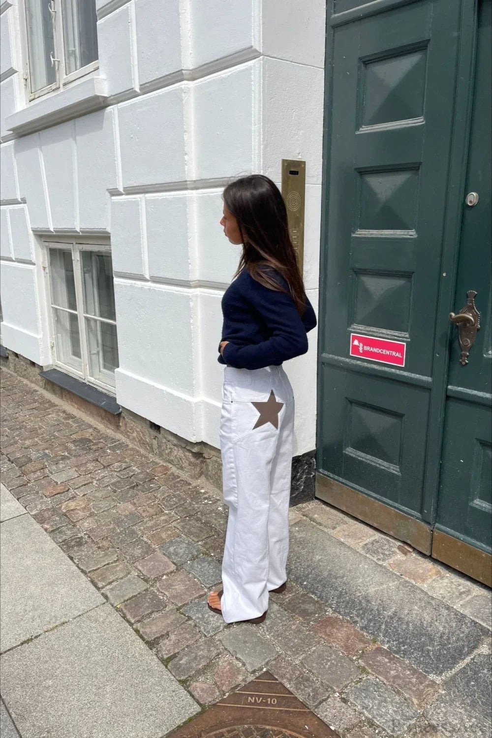 Charlize jeans met sterrenpatchwork en kleurvlakken
