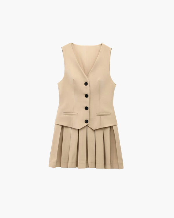 Cheryl Sleeveless Pleated Mini Dress
