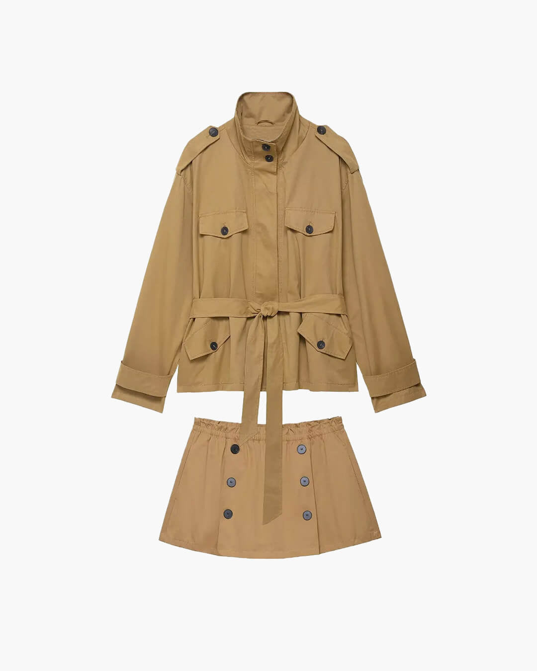 Claire Set aus kurzem Trenchcoat und Skort