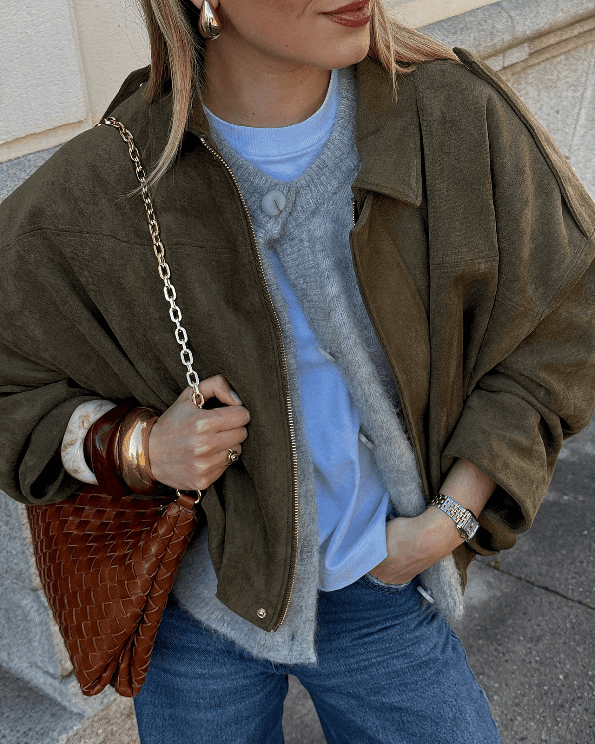 Bomber jacket Constance από συνθετικό σουέτ
