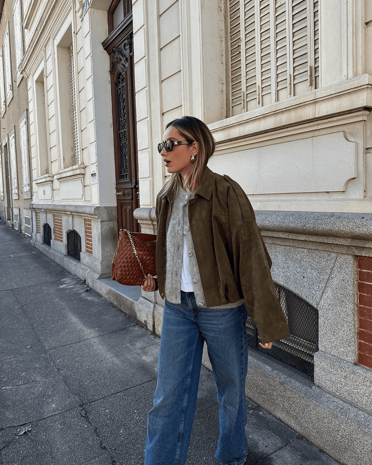 Bomber jacket Constance από συνθετικό σουέτ