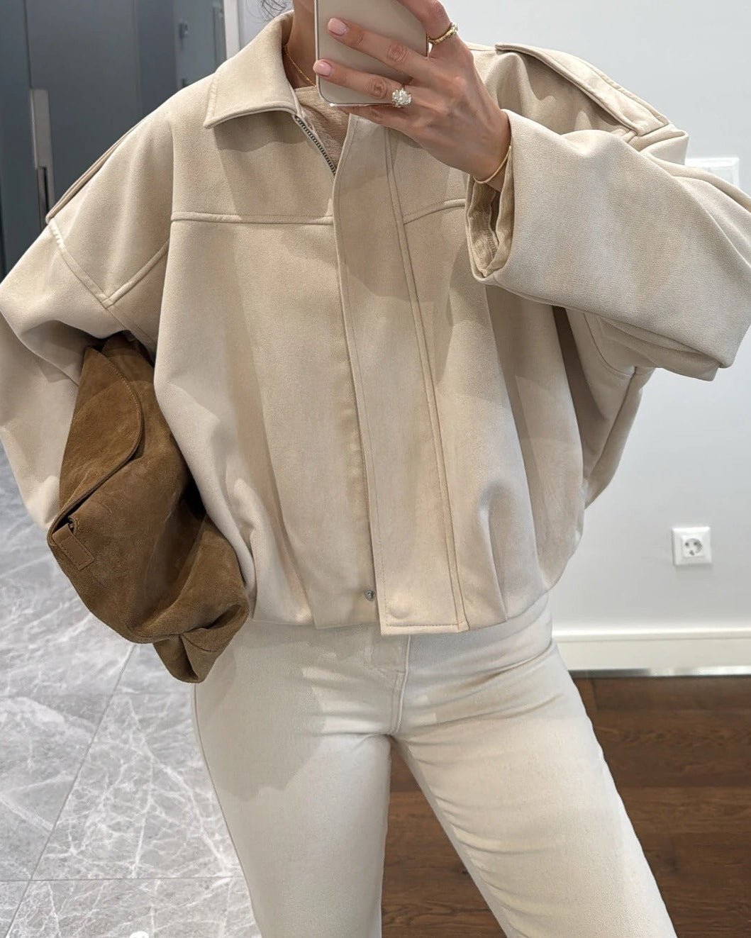 Bomber jacket Constance από συνθετικό σουέτ