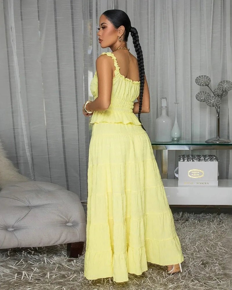 Coralie Boho Two-Piece Ruffle Set
