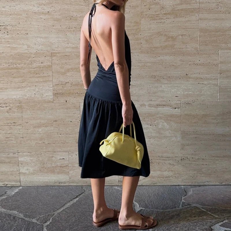 Coralie Halter Hollow-Out Midi Dress