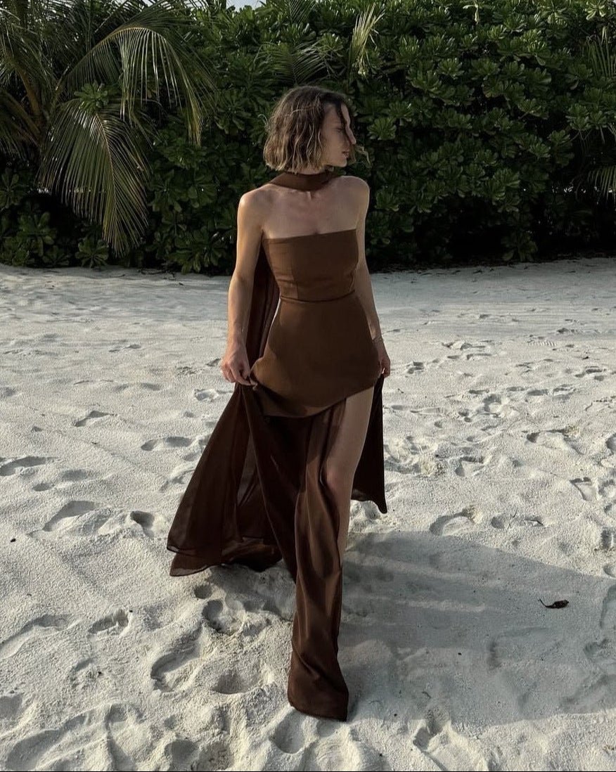 Daniela asymmetrische maxijurk