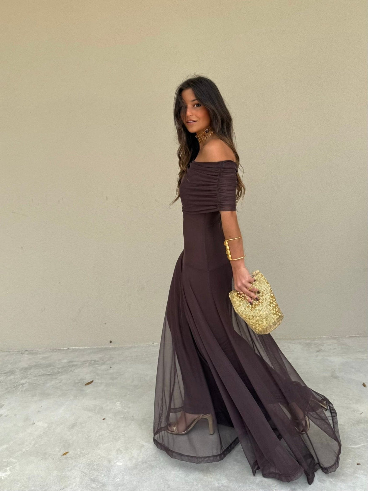 Vestido maxi de malha Daniella