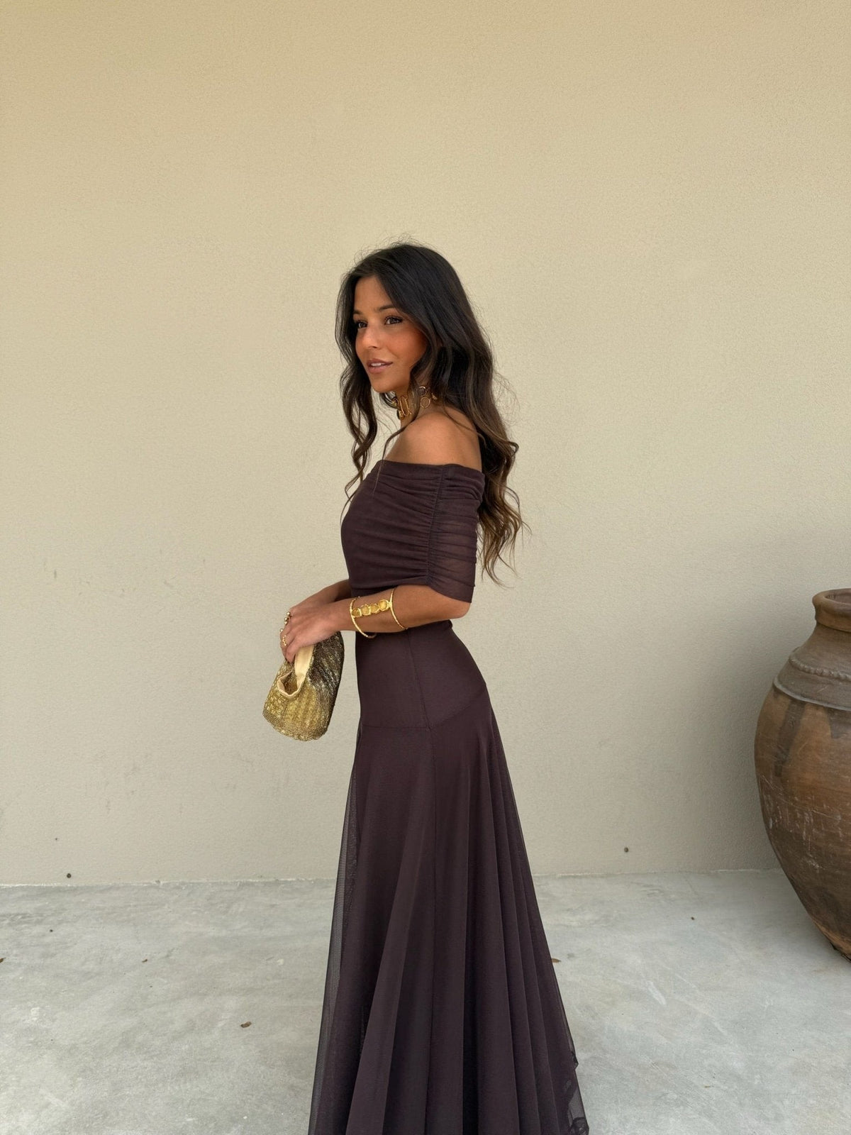Vestido maxi de malha Daniella
