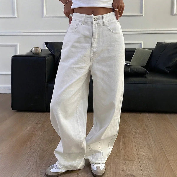 Φαρδύ baggy τζιν Danielle με ίσια γραμμή στα μπατζάκια
