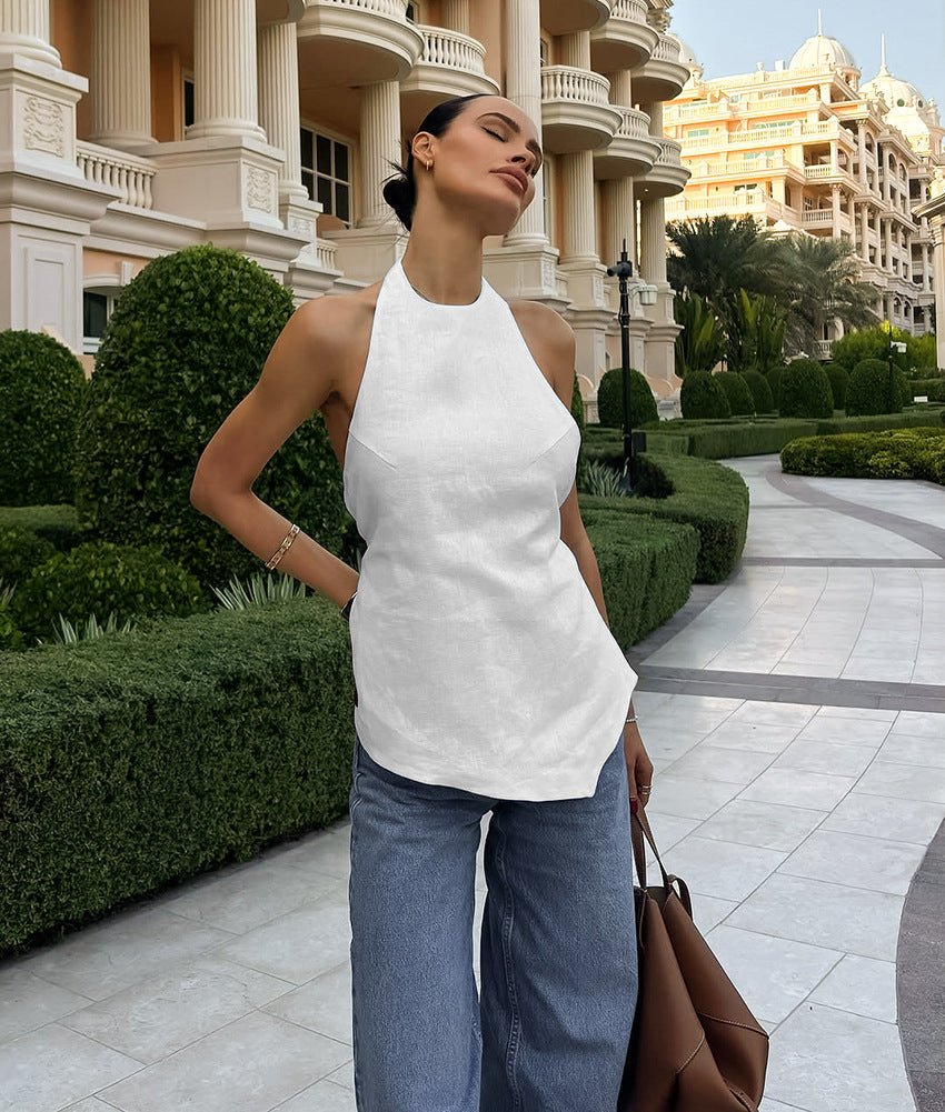 Daphne Halter Neck Backless Top