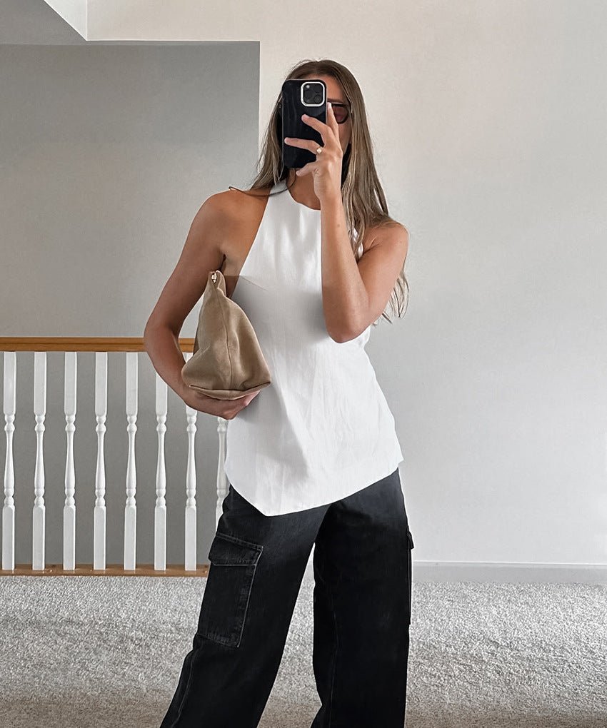 Daphne Halter Neck Backless Top