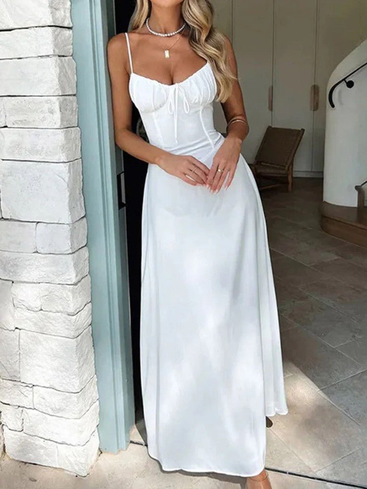 Debra Midikleid mit Rüschenabschluss und Spitzenbesatz