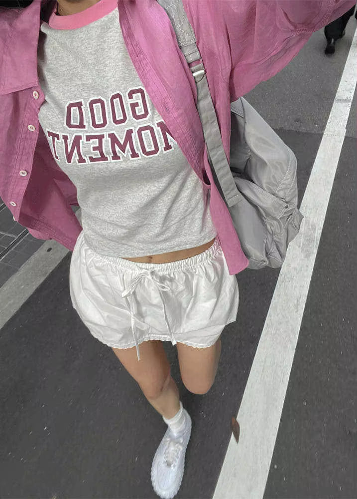 Delia Deep Neck Kawaii Mini Skirt Set