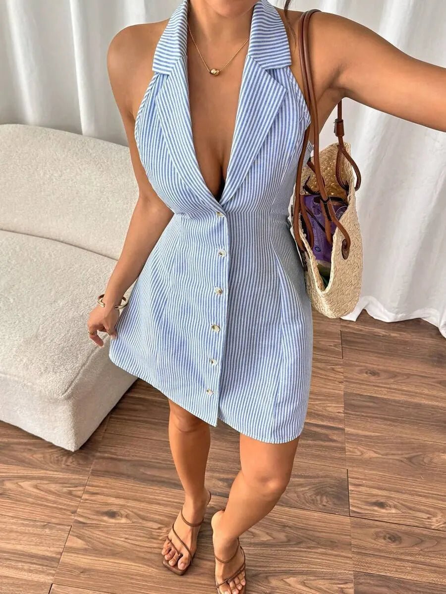 Denise Butterfly Knot Backless A-Line Beach Dress
