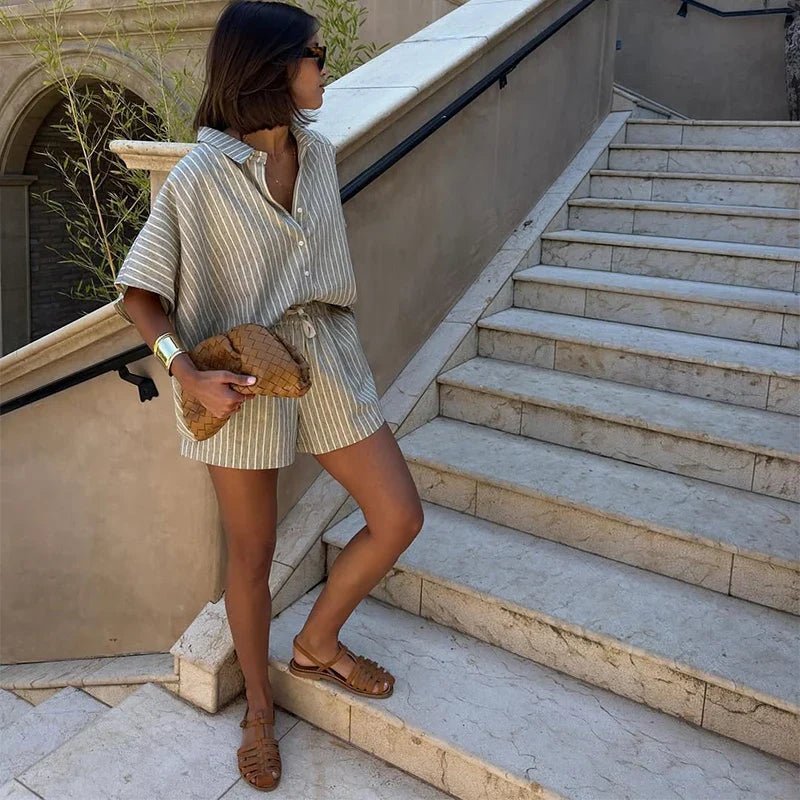 Denise Striped Shorts Set
