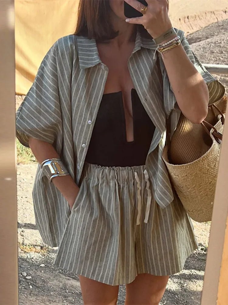 Denise Striped Shorts Set