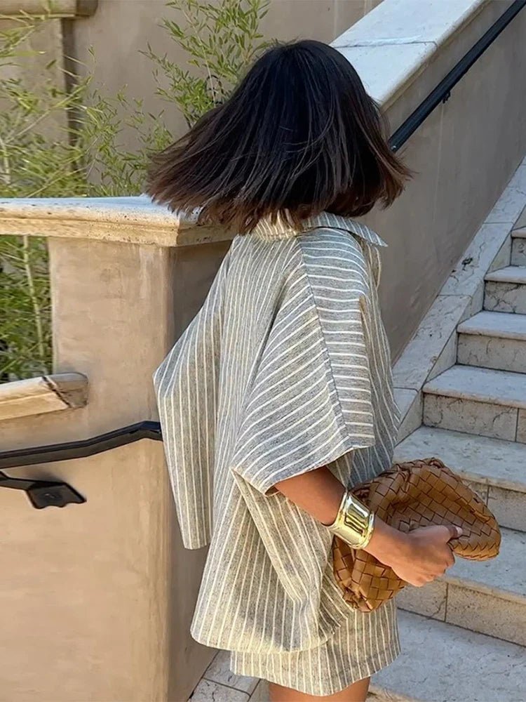 Denise Striped Shorts Set