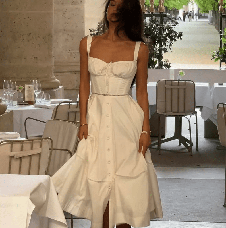 Μίντι φόρεμα Dina χωρίς μανίκια με ντεκολτέ σε σχήμα καρδιάς