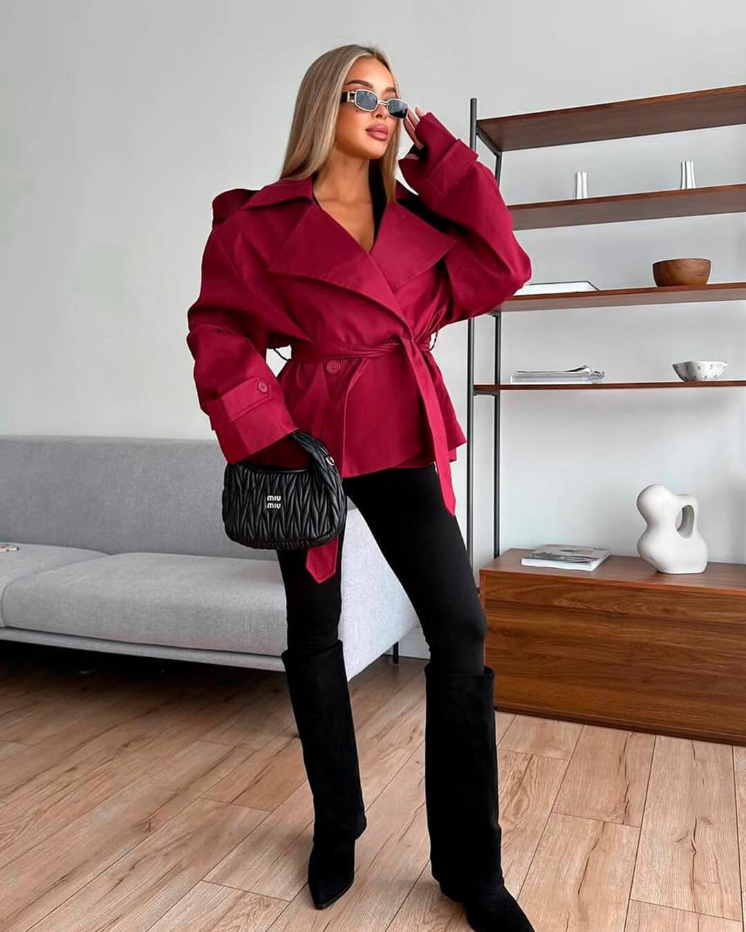 Dorothy korte trenchcoat met vetersluiting