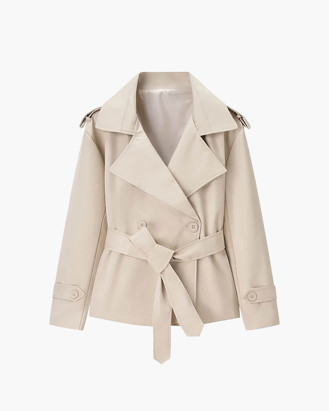 Dorothy korte trenchcoat met vetersluiting