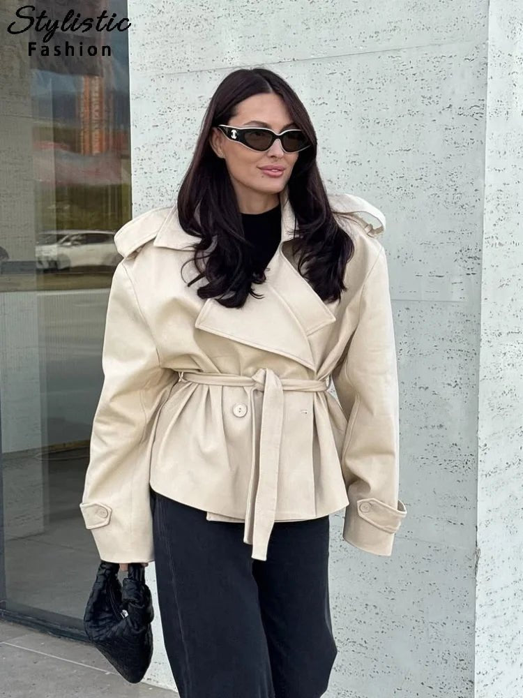 Dorothy korte trenchcoat met vetersluiting