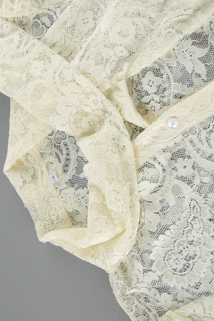 Dunja transparante kanten blouse met strik