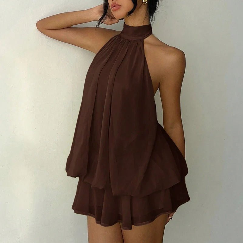 Eden μίνι φόρεμα halter με ανοιχτή πλάτη