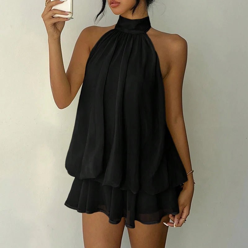 Eden μίνι φόρεμα halter με ανοιχτή πλάτη