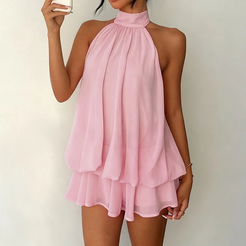 Eden μίνι φόρεμα halter με ανοιχτή πλάτη
