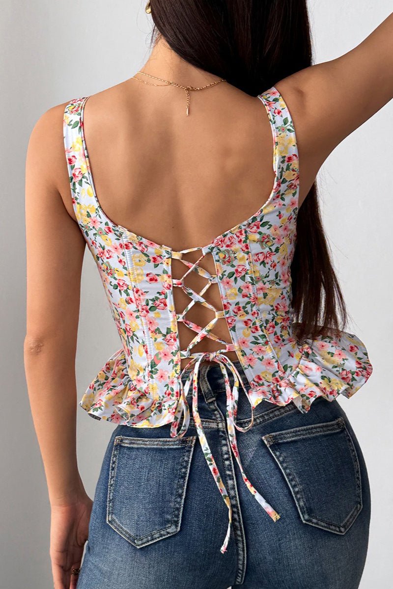 Gebloemde peplumtanktop van Elara