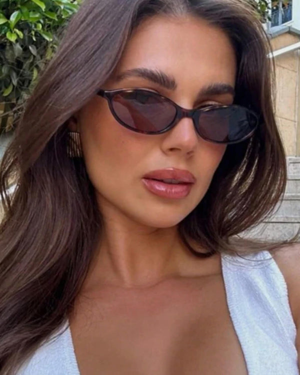Elena Retro Oval Cat Eye Sunglasses